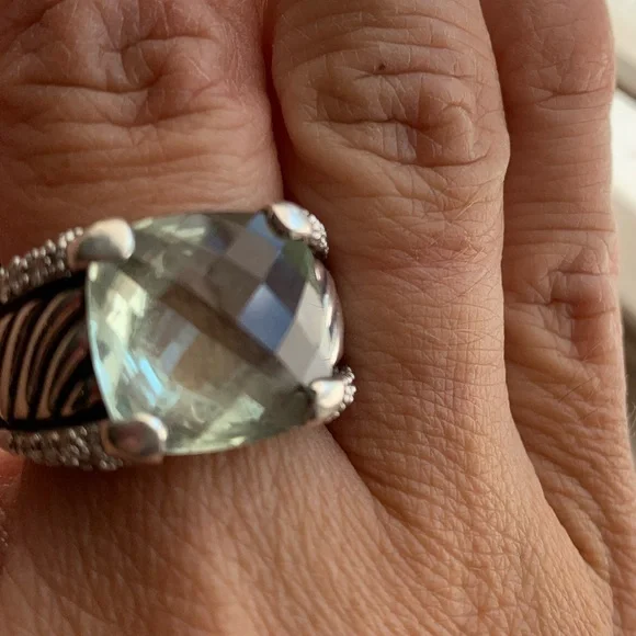 EUC - David Yurman Prasiolite and Diamond Ring - Picture 15 of 16